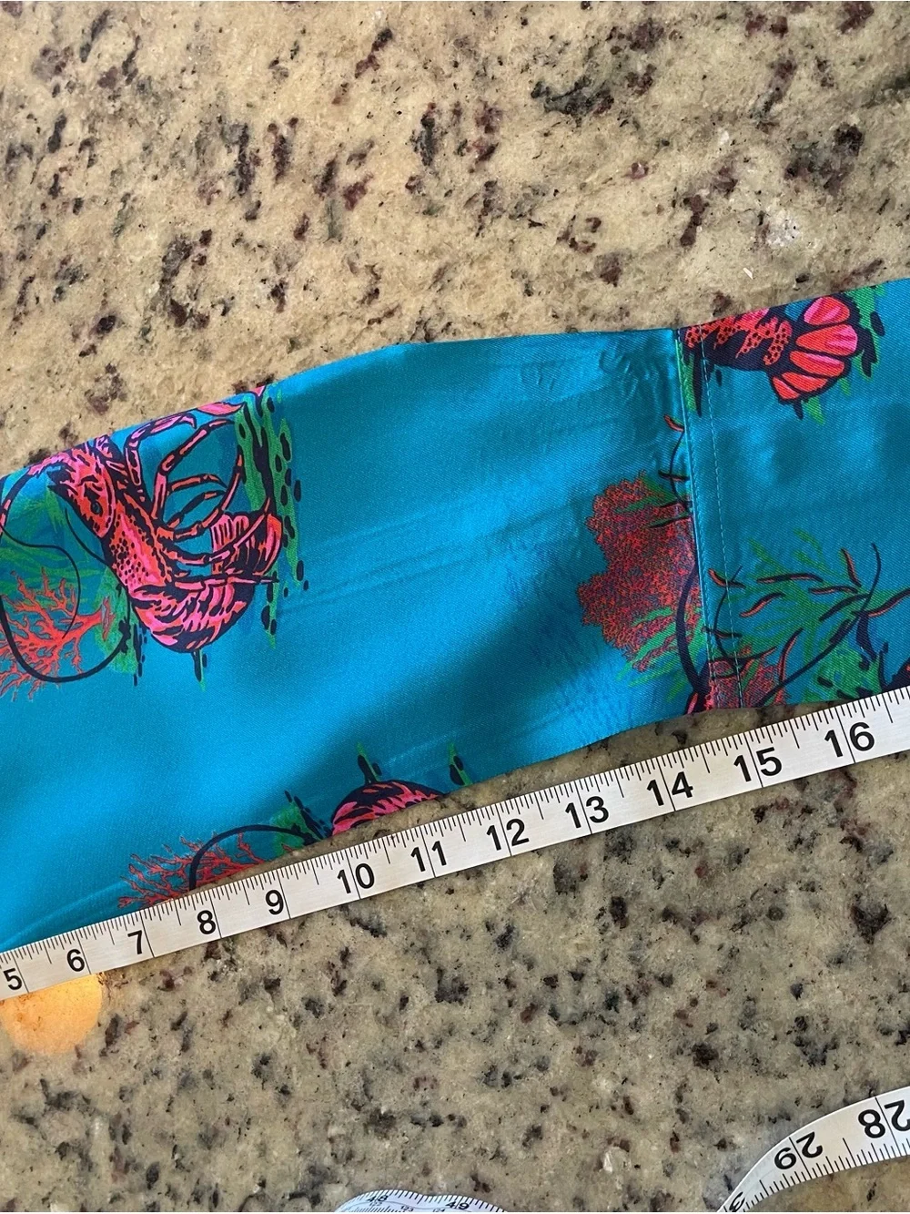 NWT J. Crew collectors Teal Button-Up Blouse with Lobster Print 6